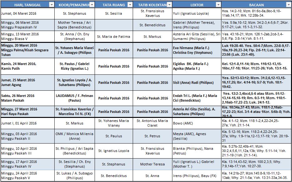 jadwal liturgi